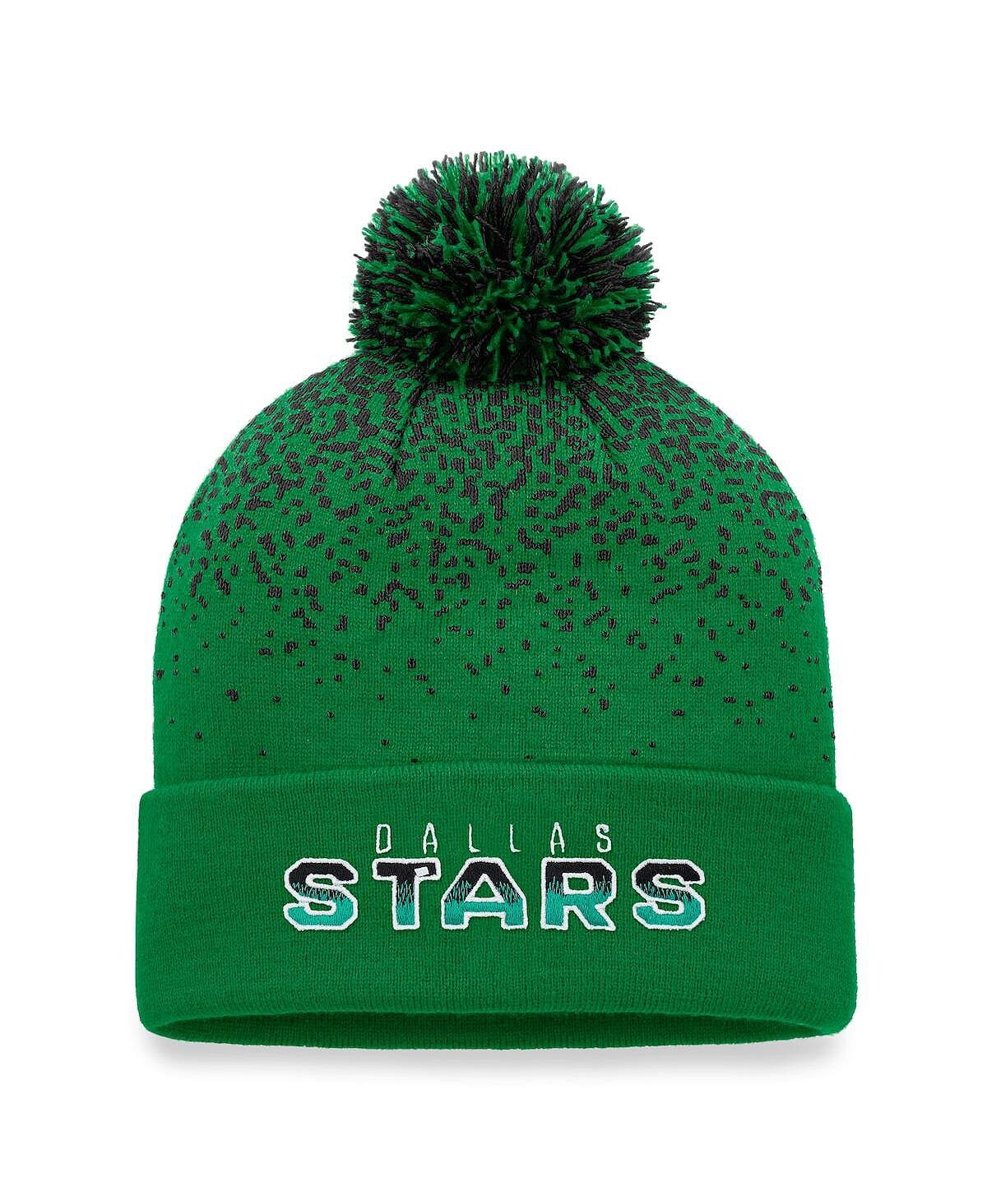 

Мужская фирменная вязаная шапка Kelly Green Dallas Stars Iconic с градиентными манжетами и помпоном Fanatics