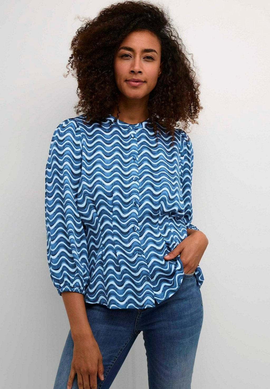 Блузка-рубашка WALU Culture, цвет blue wave цена и фото
