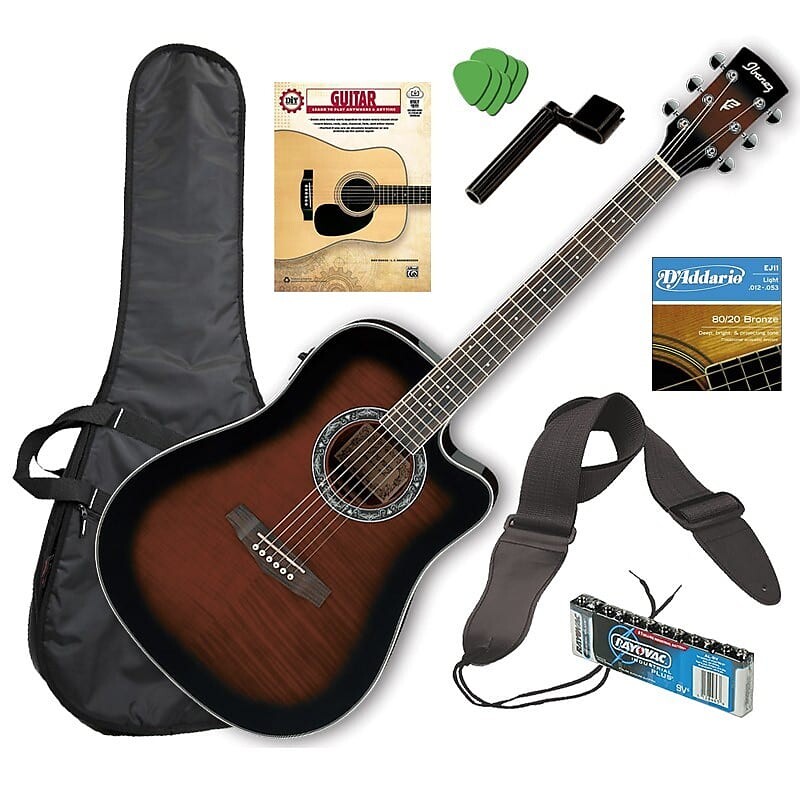

Акустическая гитара Ibanez PF28ECE Ac-El Guitar - Dark Violin Sunburst GUITAR ESSENTIALS BUNDLE