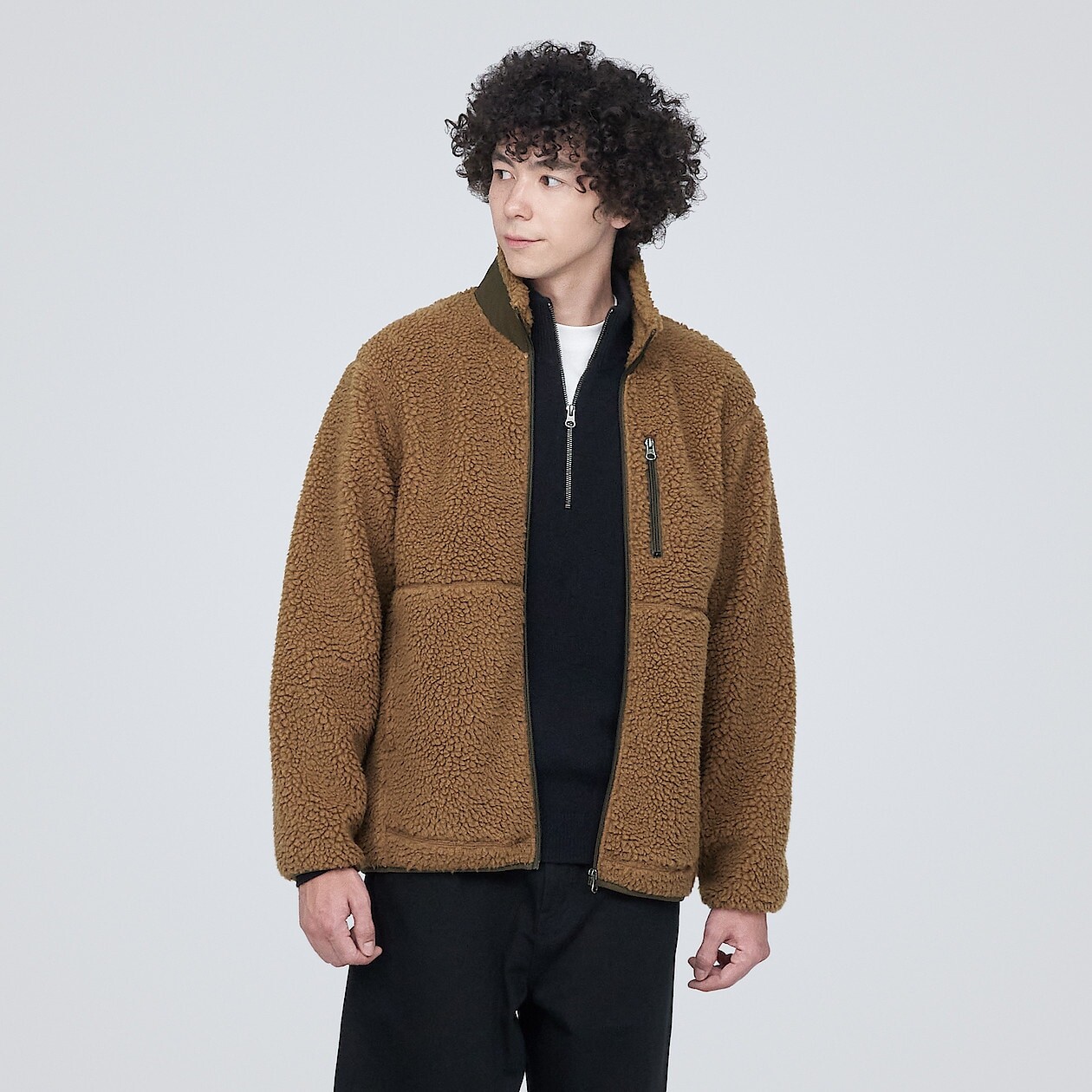 

Флисовая куртка боа MUJI, верблюд