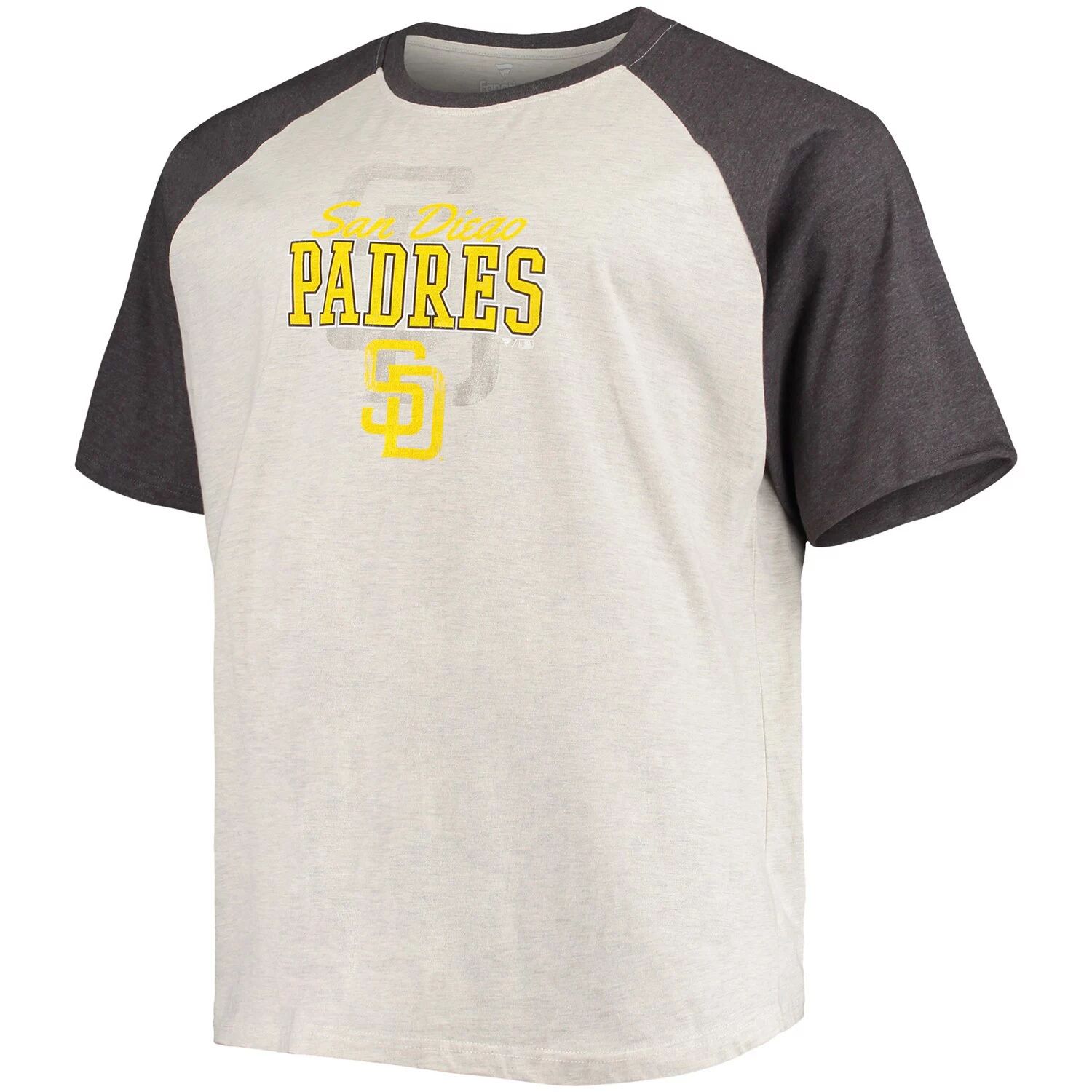 Мужская футболка Fernando Tatis Jr. Oatmeal/Heared Charcoal San Diego Padres Big & Tall Name & Number реглан