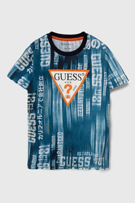 

Хлопковая футболка для детей Guess, синий