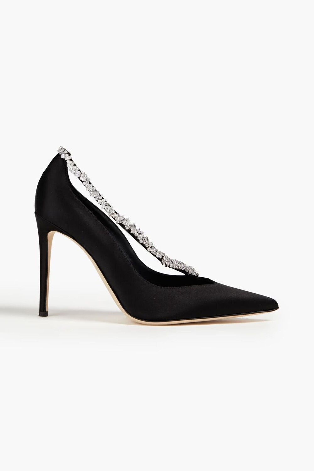 

Атласные туфли с кристаллами Giuseppe Zanotti, черный