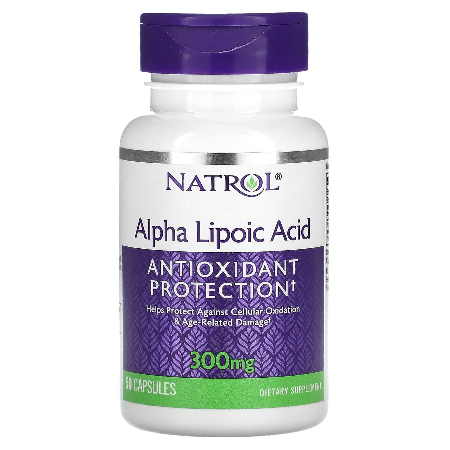 

Альфа-липоевая кислота, 300 мг, 50 капсул, Natrol