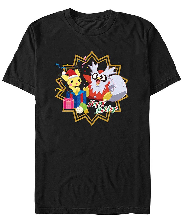 Мужская футболка с короткими рукавами Pokemon Holiday Party Fifth Sun, черный мужская футболка mickey classic pluto holiday colors с короткими рукавами fifth sun черный
