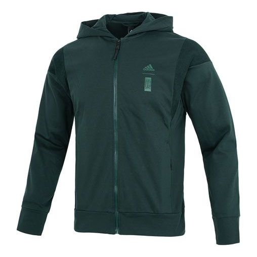 Куртка Men's adidas Wj Prew Kn Jkt Hooded Sports Solid Color Casual Knit Jacket Green, зеленый