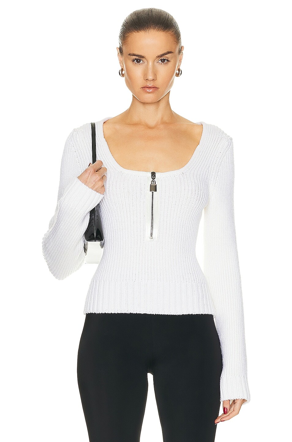 

Свитер Tom Ford Square Neck Zipped Top, цвет Chalk