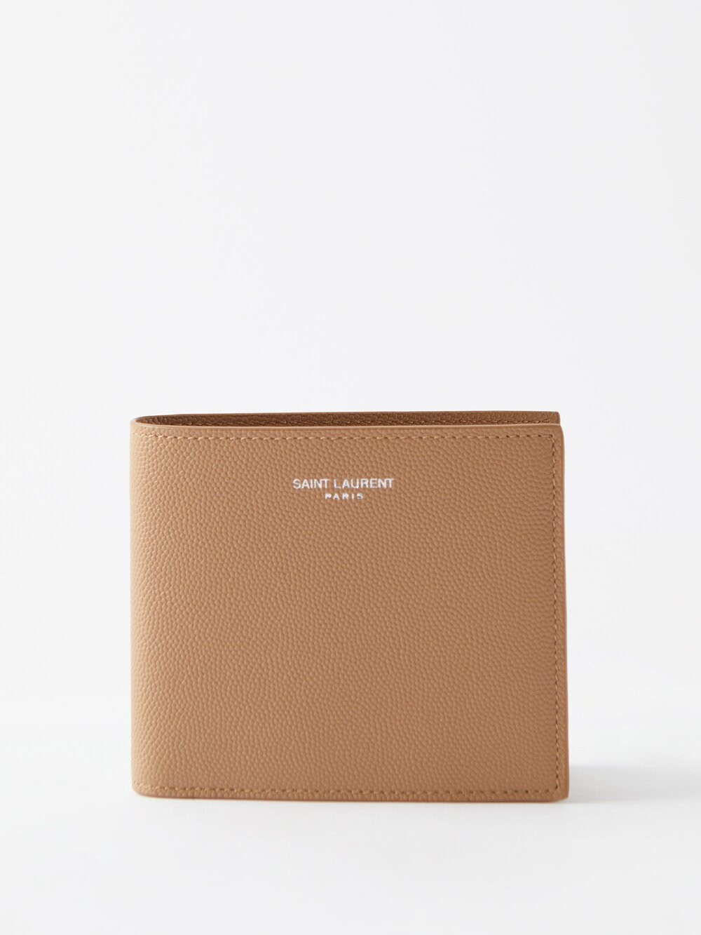 

Визитница из зерненой кожи Saint Laurent, бежевый