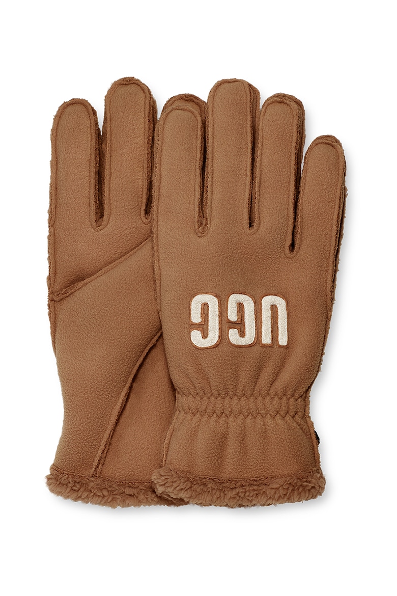 Флисовые перчатки с логотипом Ugg, коричневый