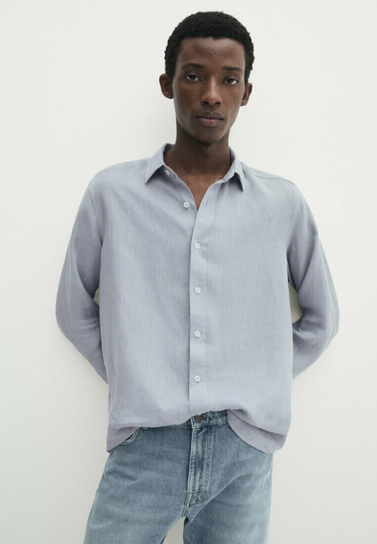 

Рубашка Massimo Dutti, серо-синий