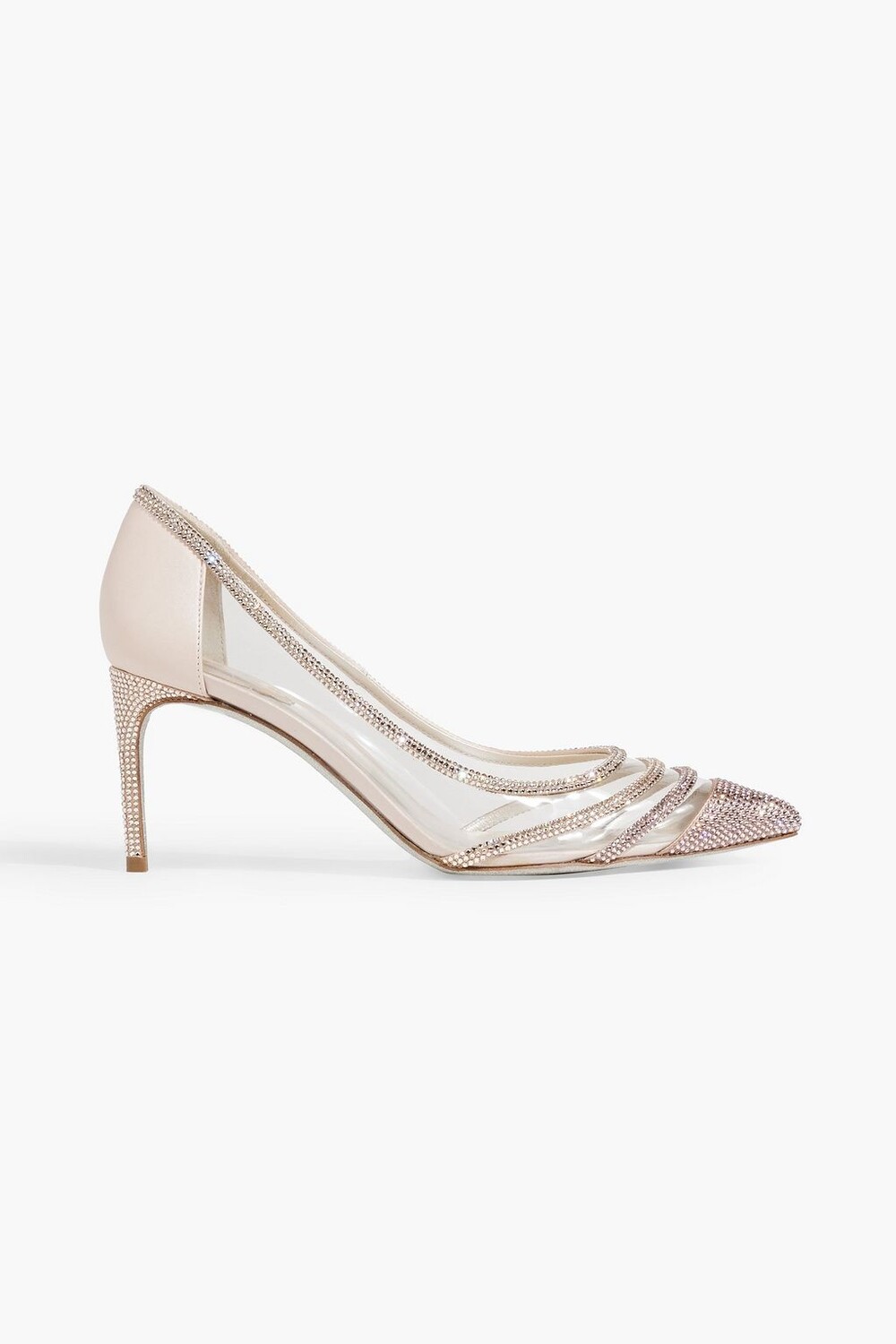 

Туфли Vivienne из атласа и ПВХ с декором Rene' Caovilla, розовый