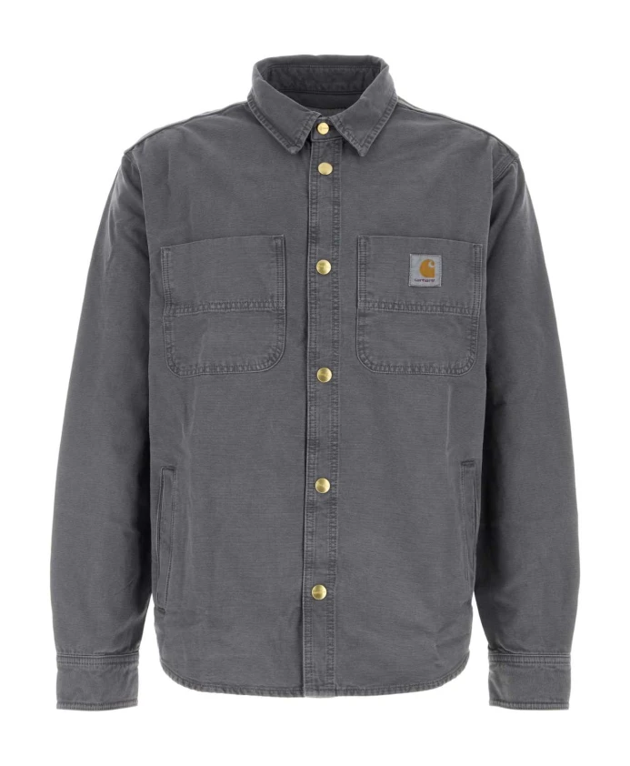 

Графитовая джинсовая куртка рубашка Carhartt Wip, серый