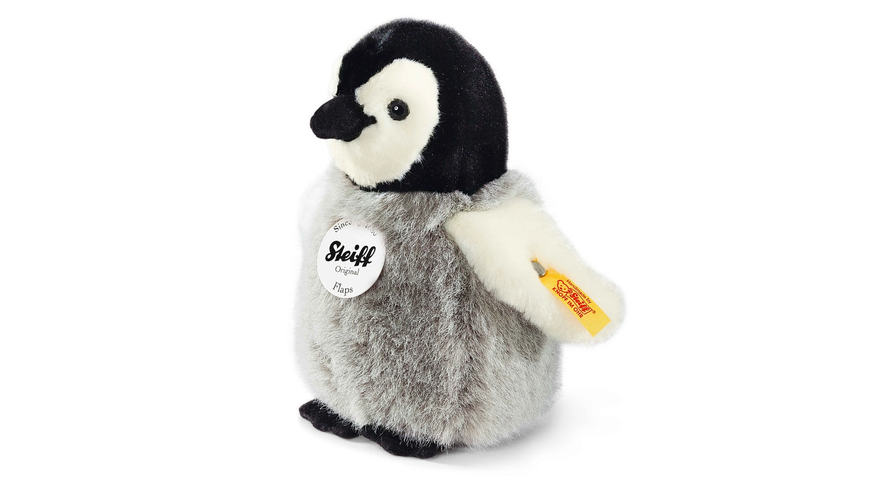 Steiff Флапс пингвин, черный/белый/серый, 16см