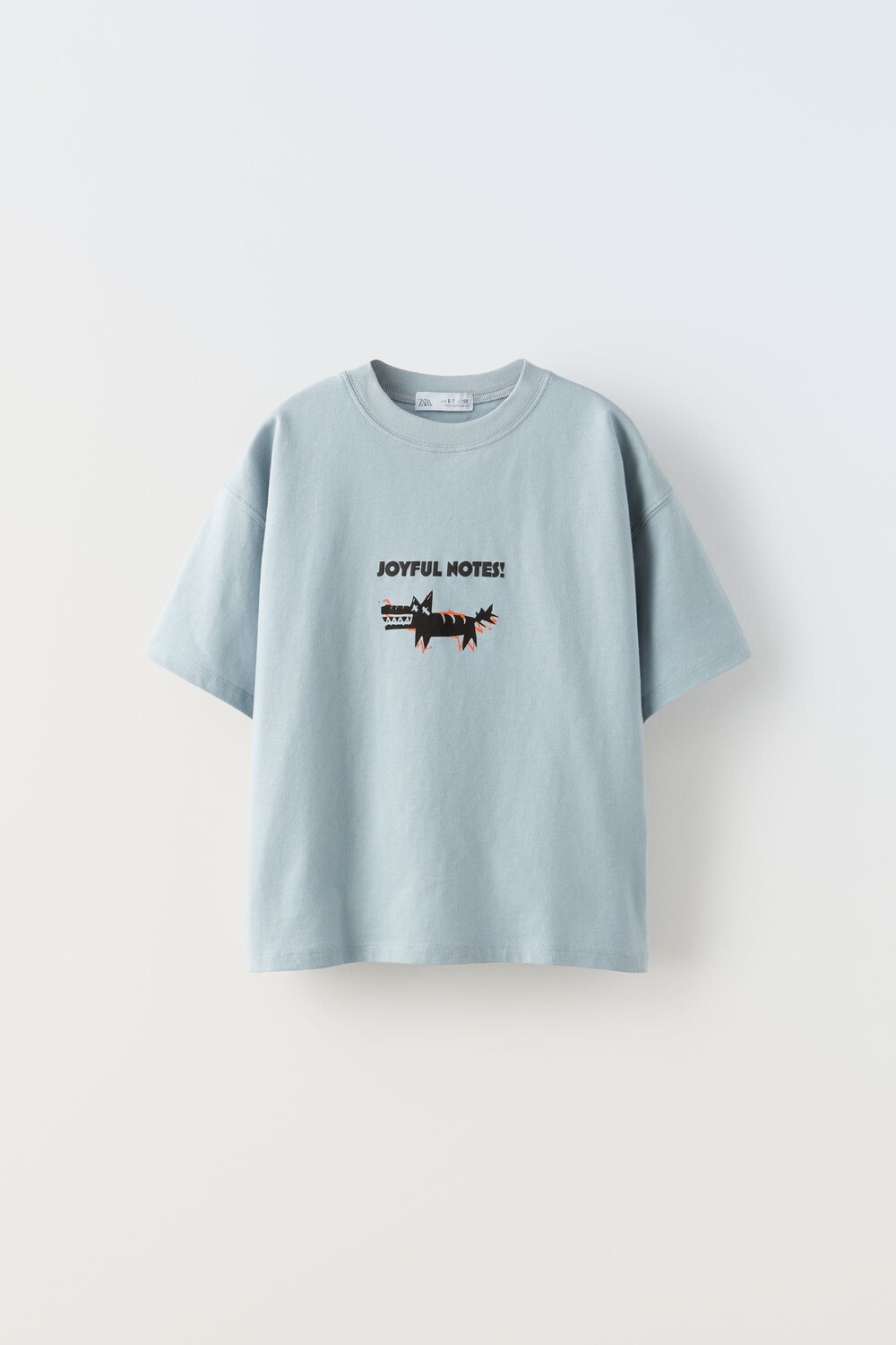 

Футболка с животным Zara, синий/серый