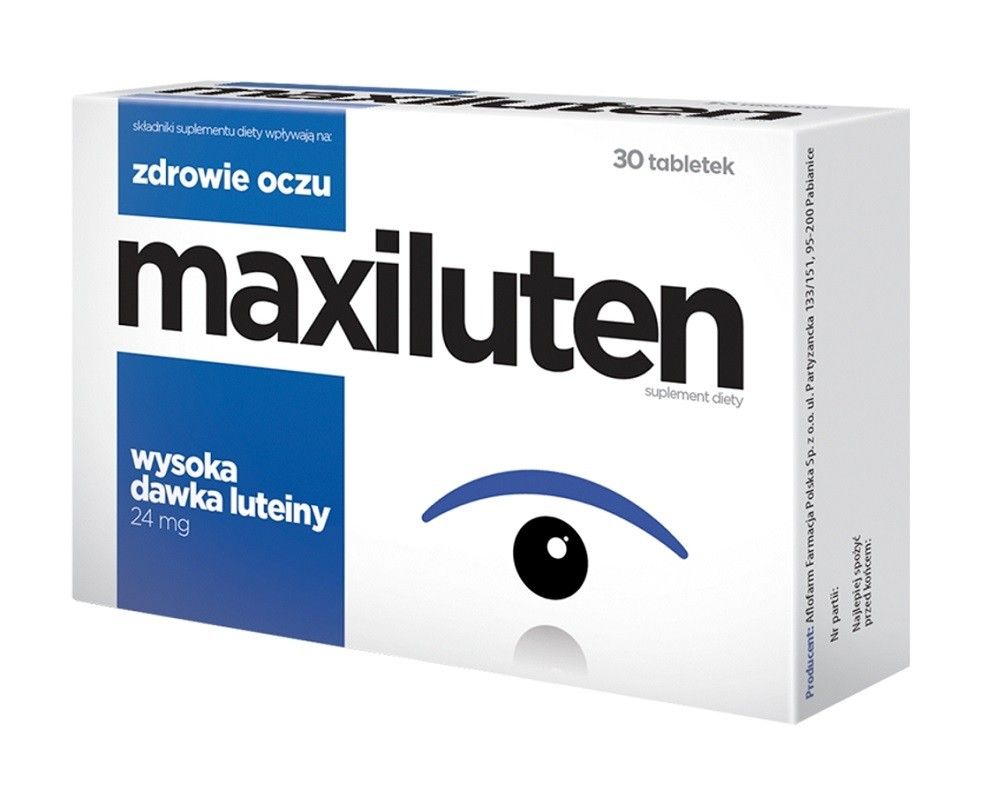 Maxiluten Tabletki лекарство для улучшения зрения, 30 шт.