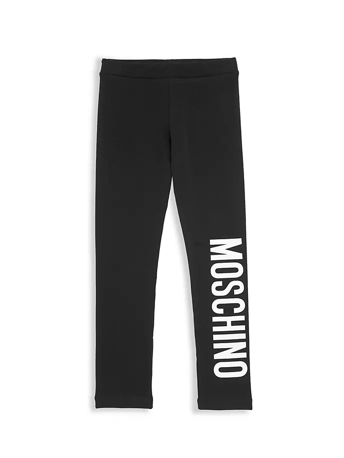 

Леггинсы с логотипом для маленьких девочек и девочек Moschino, черный