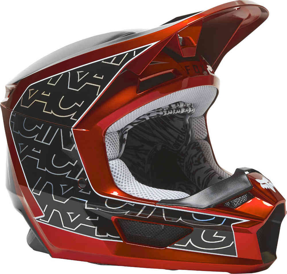 Шлем Fox V1 Peril для мотокросса FOX, красный high quality casco capacetes motorcycle helmet dual visor modular flip up motocross helmet dot approved