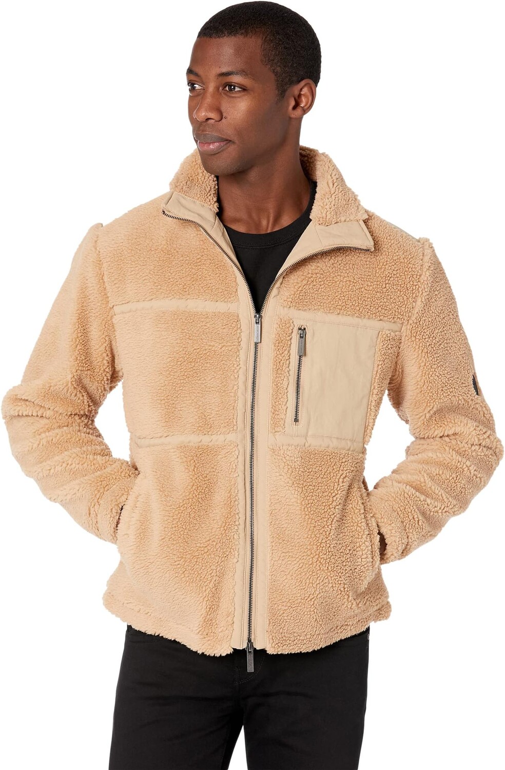 

Куртка NATIVE YOUTH Sherpa Jacket with Nylon Trim, бежевый
