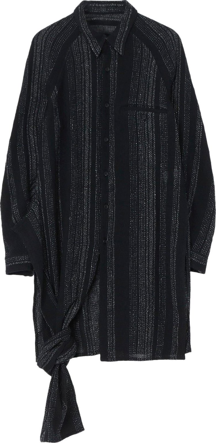 Рубашка Yohji Yamamoto Pour Homme Hem Knot Stripe 'Black', черный фото