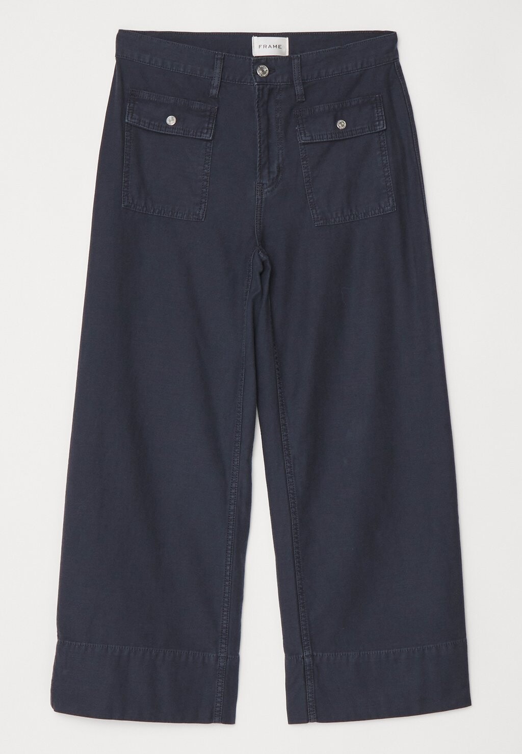 

Брюки The 70S Patch Pocket Crop Straight FRAME, стираный темно-синий