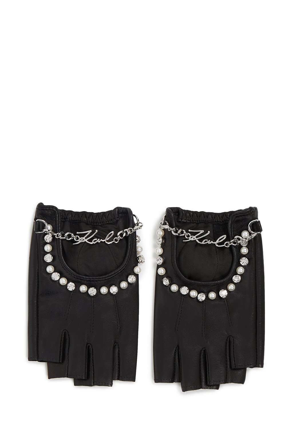 

Перчатки с короткими пальцами SIGNATURE KARL LAGERFELD, цвет black