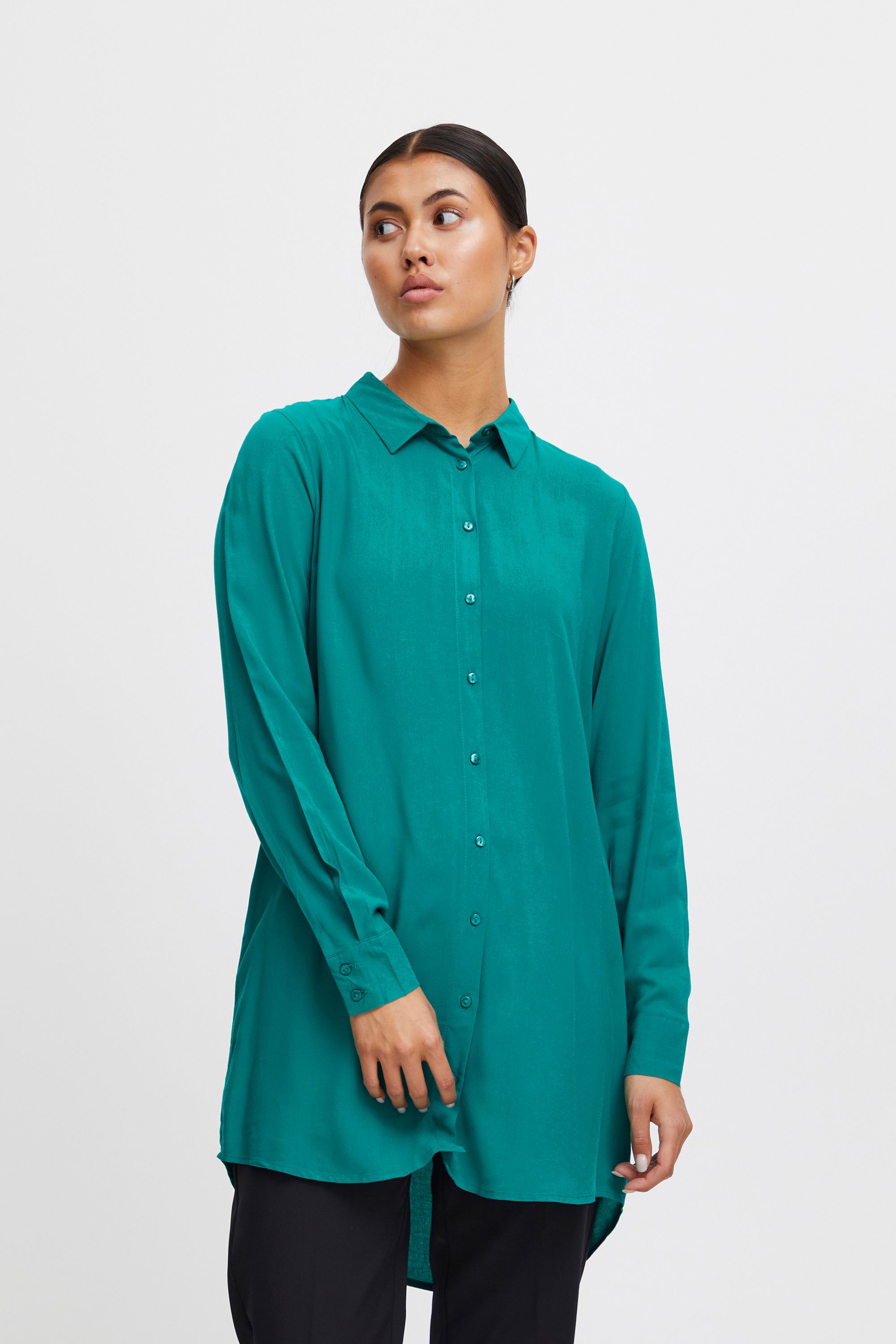 Блуза ICHI Langarm, зеленый блуза ichi langarm бежевый