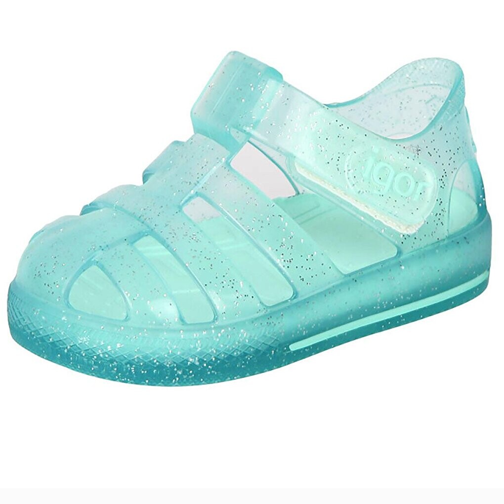 

Пляжные сандалии для девочек с блестками Star Glitter S10265 IGOR, матовый водно-зеленый
