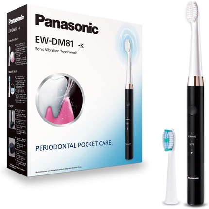 Ew-Dm81-K503 Аккумуляторная электрическая зубная щетка с 2 насадками + таймер с 2 режимами, Panasonic