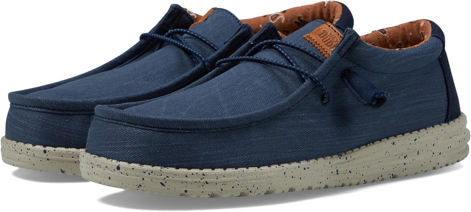 

Кроссовки Wally Washed Canvas Slip-On Casual Shoes Hey Dude, темно-синий