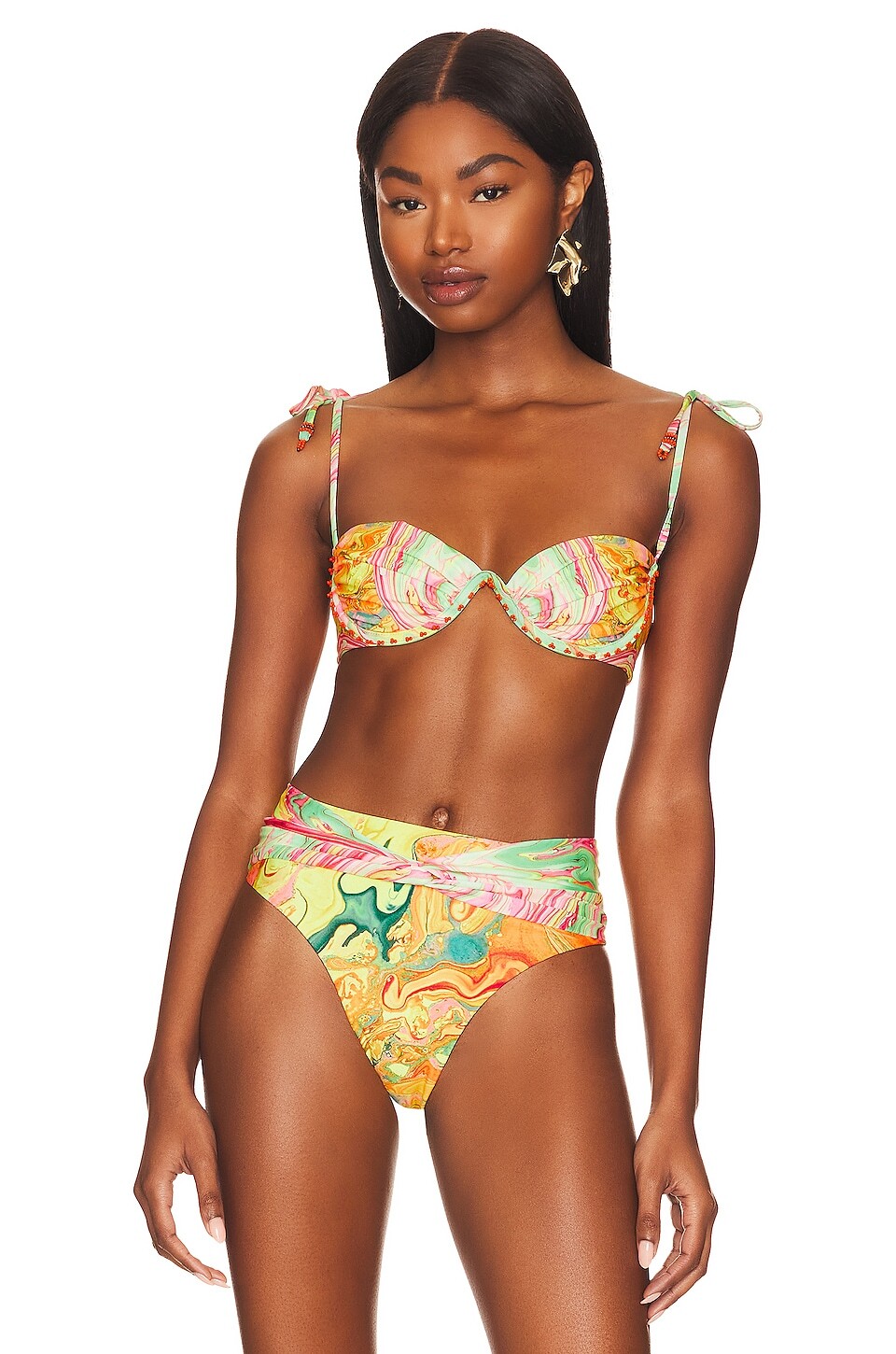 

Топ бикини Agua Bendita x REVOLVE Donna, цвет Makie Yellow