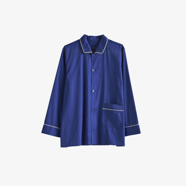 цена Пижамная рубашка из органического хлопка с контрастной отделкой Hay, синий