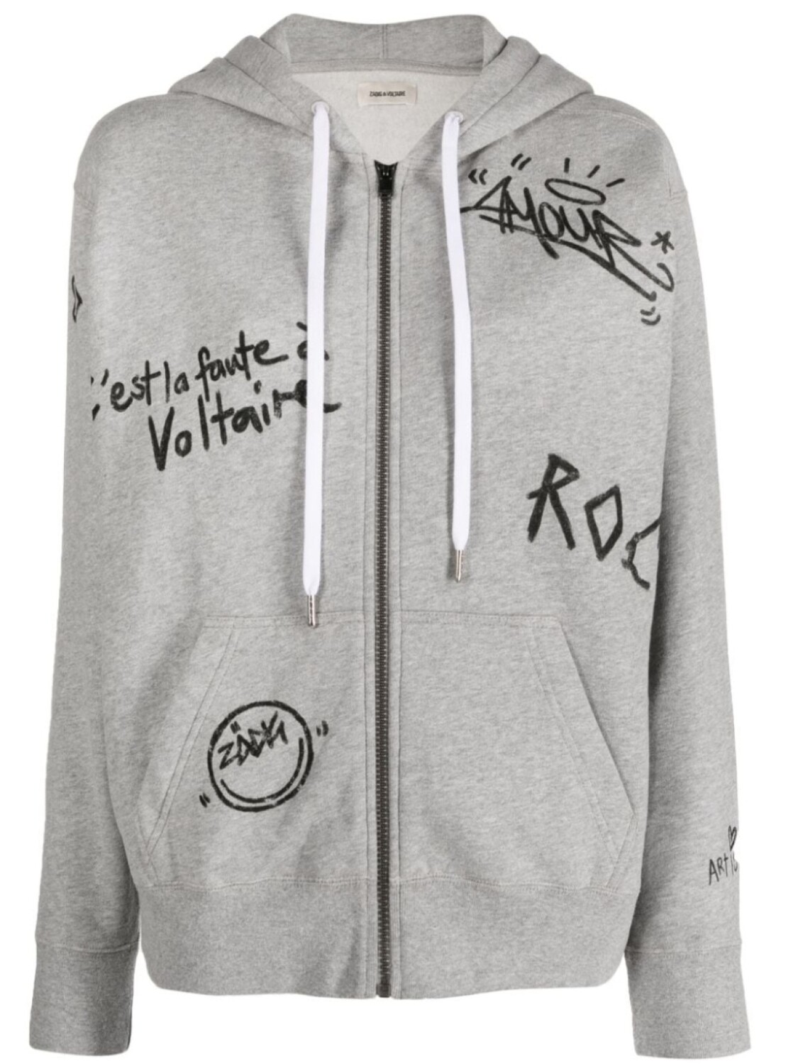 

Zadig&Voltaire худи Spencer Manifesto Tag из органического хлопка, серый