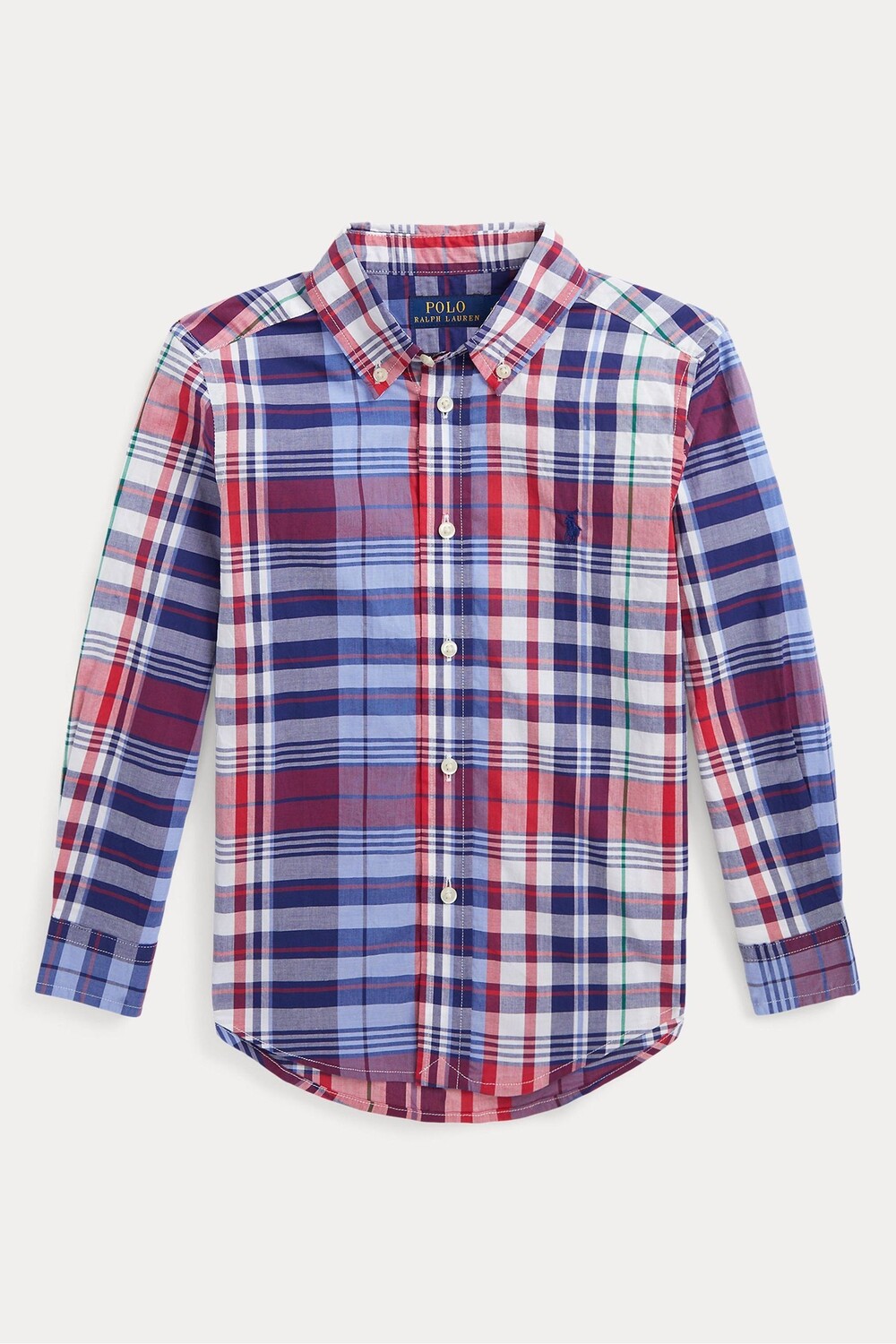 

Рубашка для мальчика в синюю клетку Polo Ralph Lauren, синий