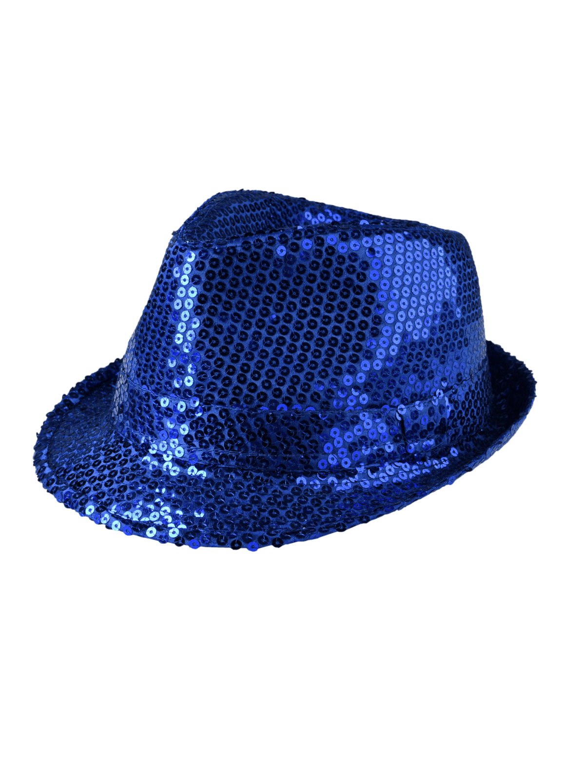 Синяя шляпа-федора с пайетками, синий