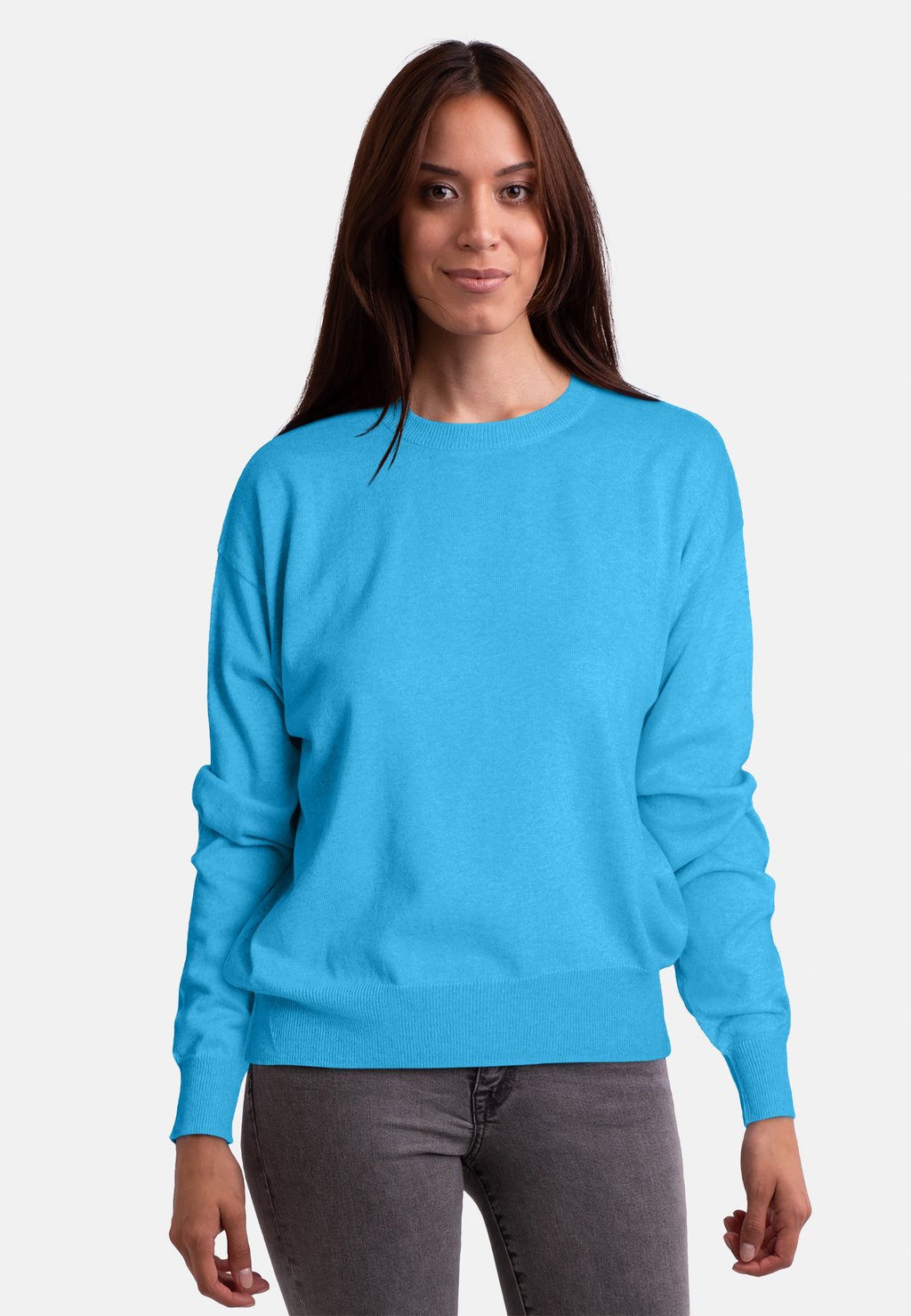 Вязаный свитер RUNDHALS CASH-MERE, цвет iceland blue