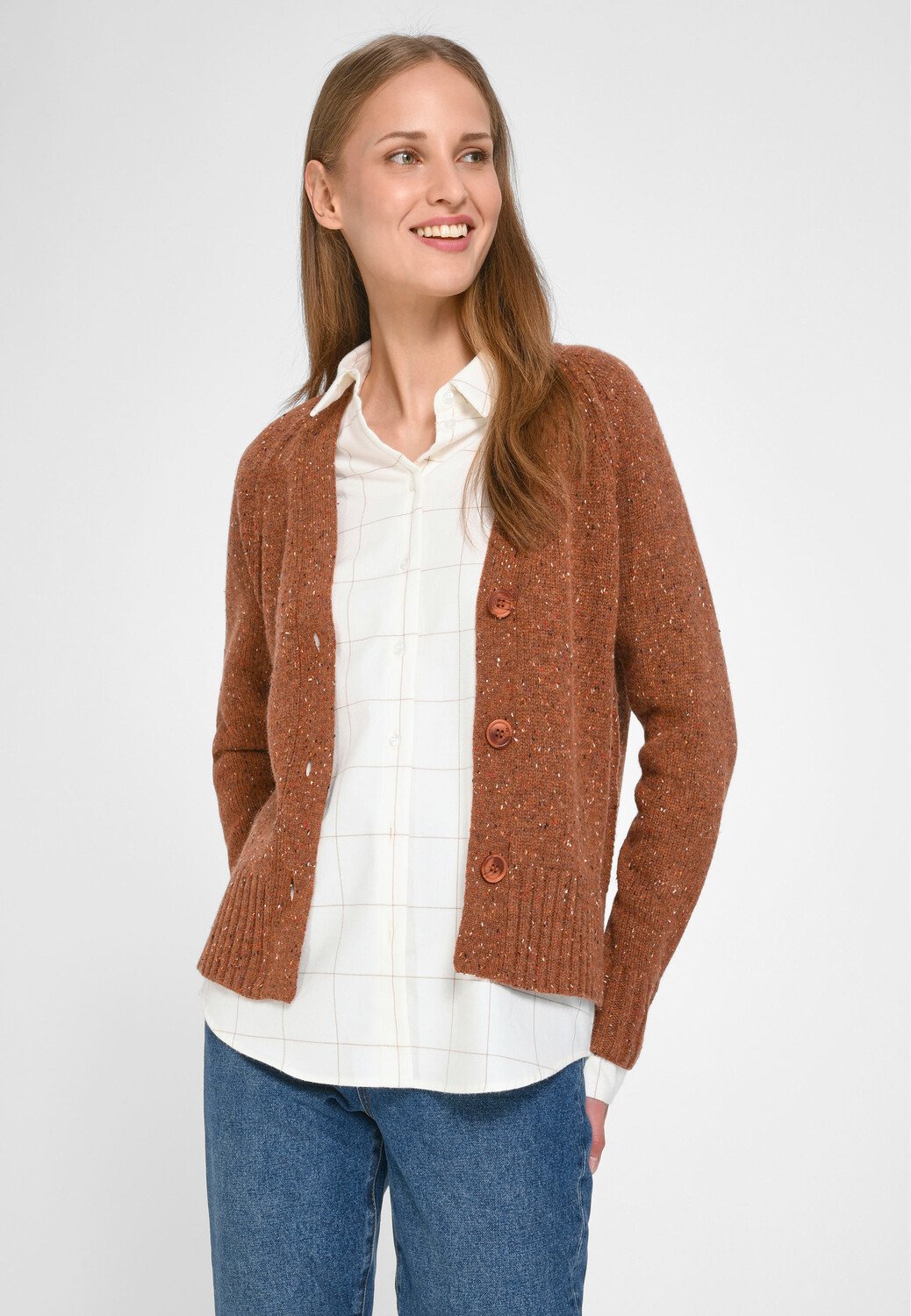 

Кардиган PETER HAHN Strick New Wool, цвет kastanienbraun