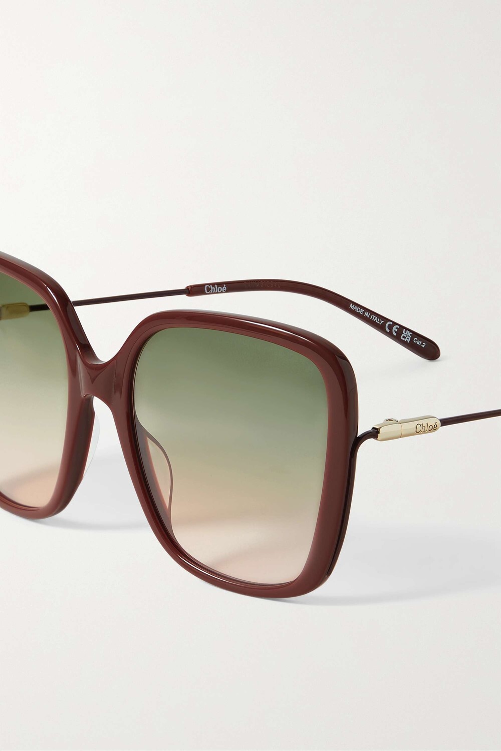

CHLOÉ EYEWEAR солнцезащитные очки Elys в крупной квадратной оправе из ацетата, коричневый