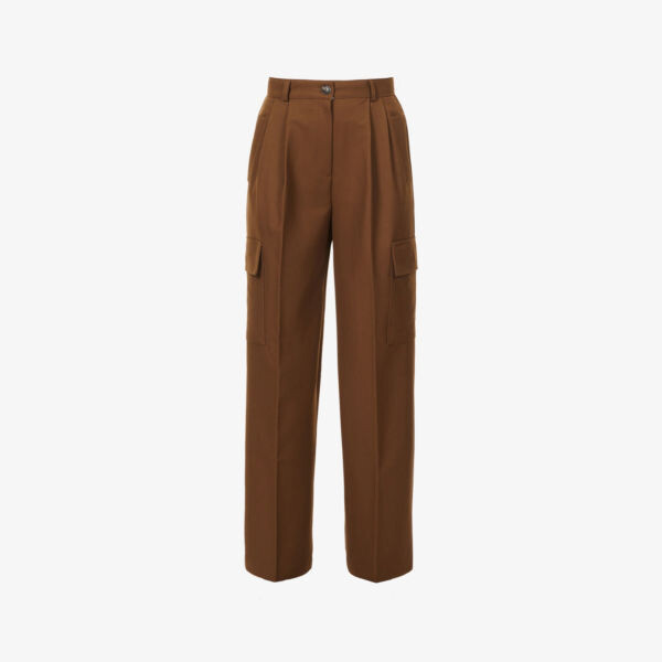

Прямые брюки Maesa с высокой посадкой из эластичной ткани Frankie Shop, коричневый