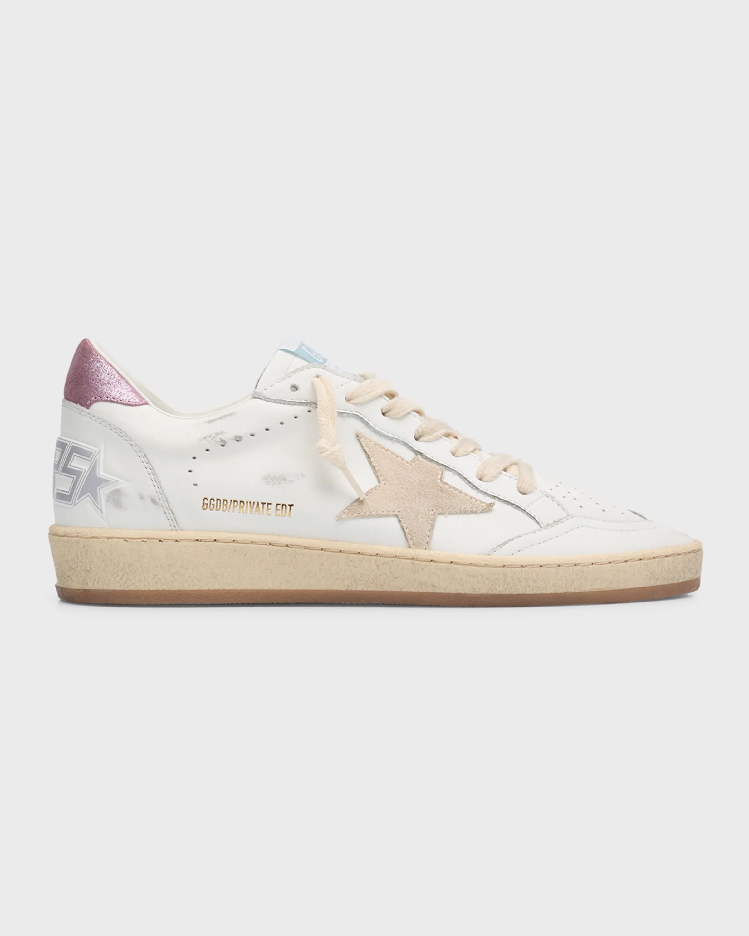 

Низкие кожаные кроссовки Ballstar Golden Goose, цвет Whitepink