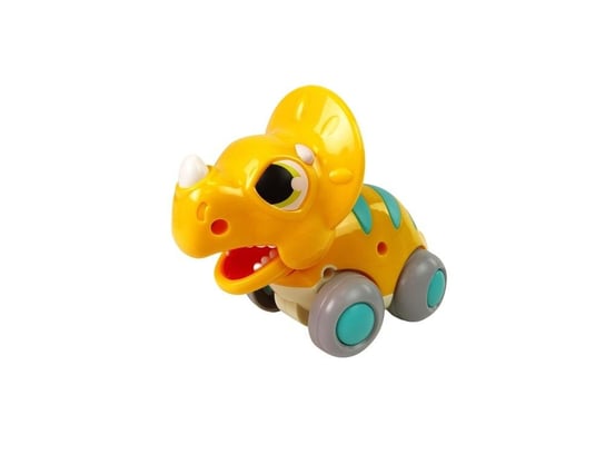 Динозавр на колесах Трицератопс Желтый Lean Toys