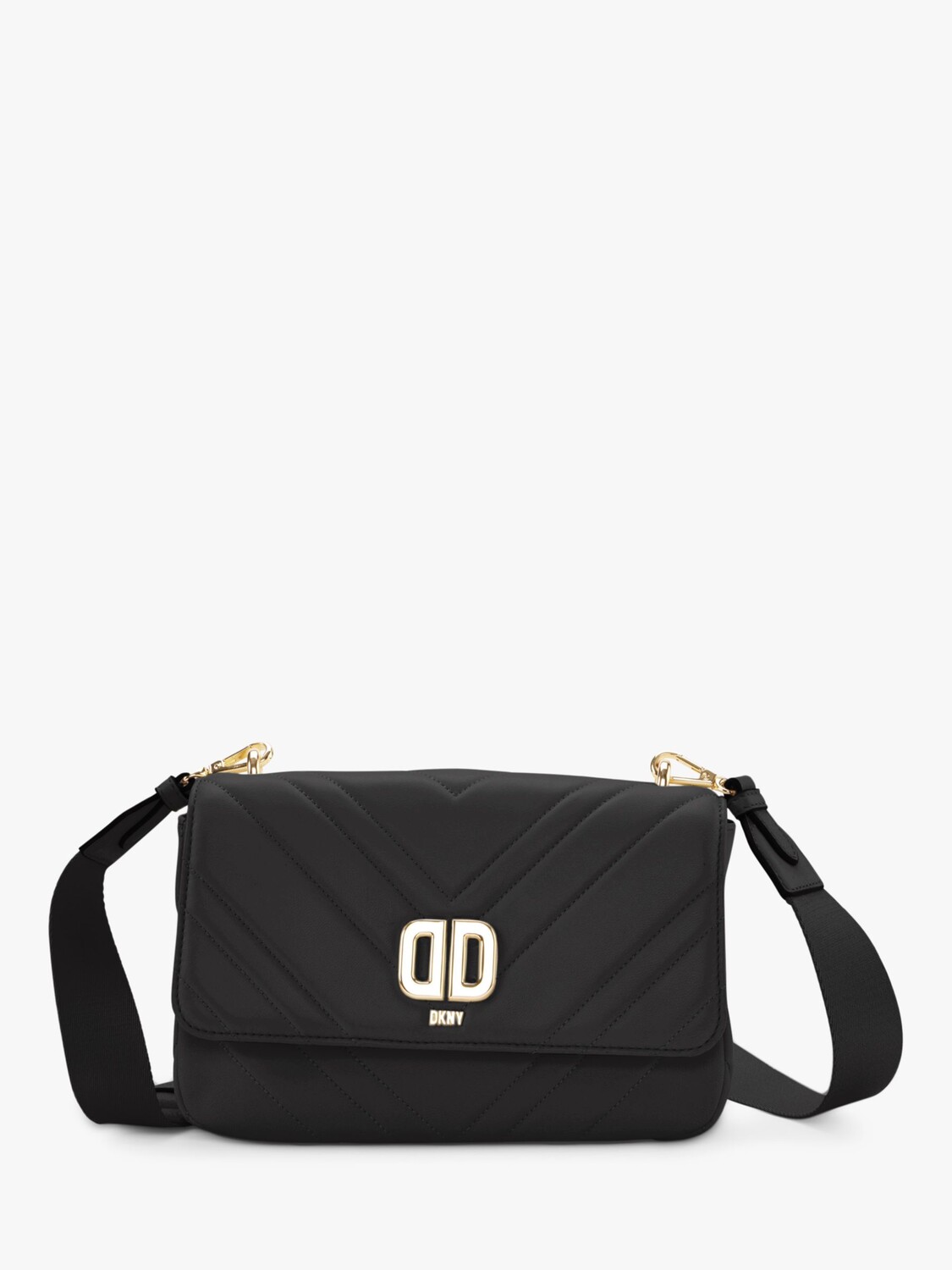 

Кожаная сумка через плечо DKNY Delphine, черный/золотой