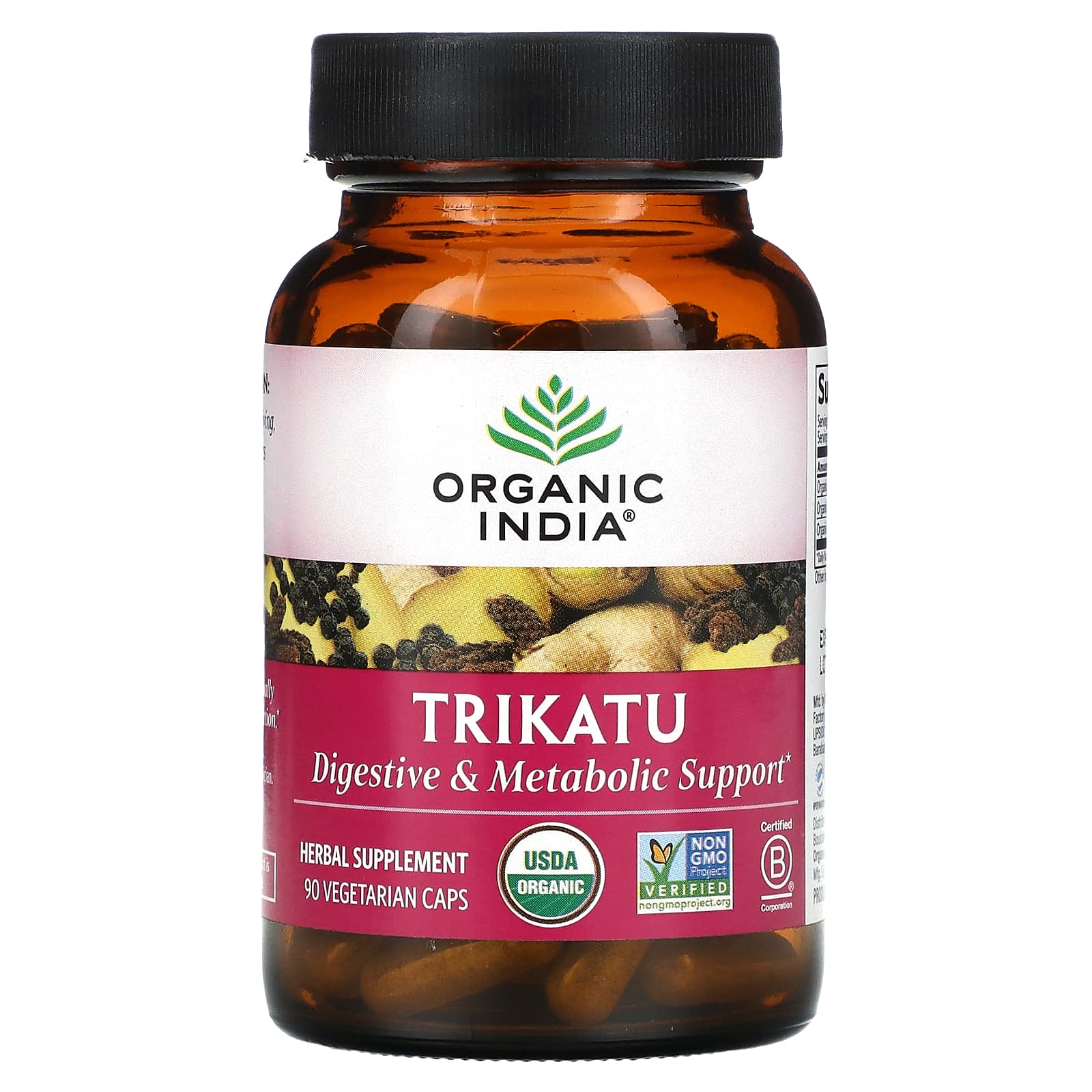 

Trikatu, 90 вегетарианских капсул, Organic India