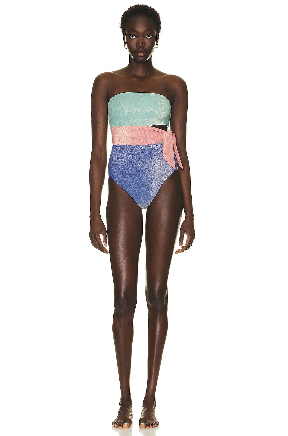 

Купальник Zimmermann Clover Lurex Scarf Tie One Piece, цвет Spliced