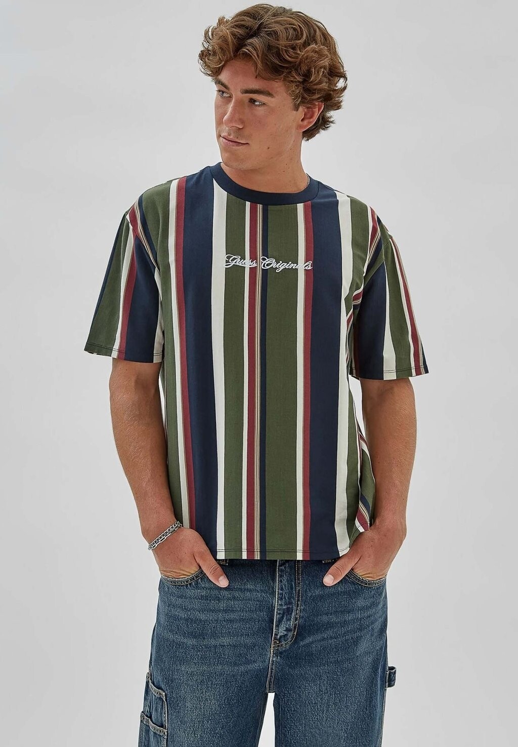 

Футболка с принтом GESTREIFTES Guess, цвет gemustert multicolor