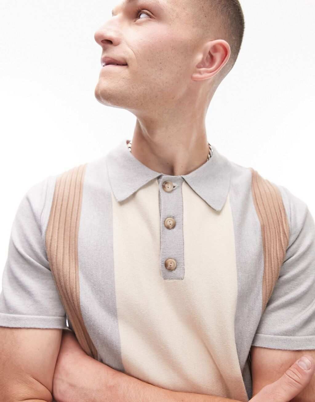 

Рубашка-поло с короткими рукавами в рубчик Topman
