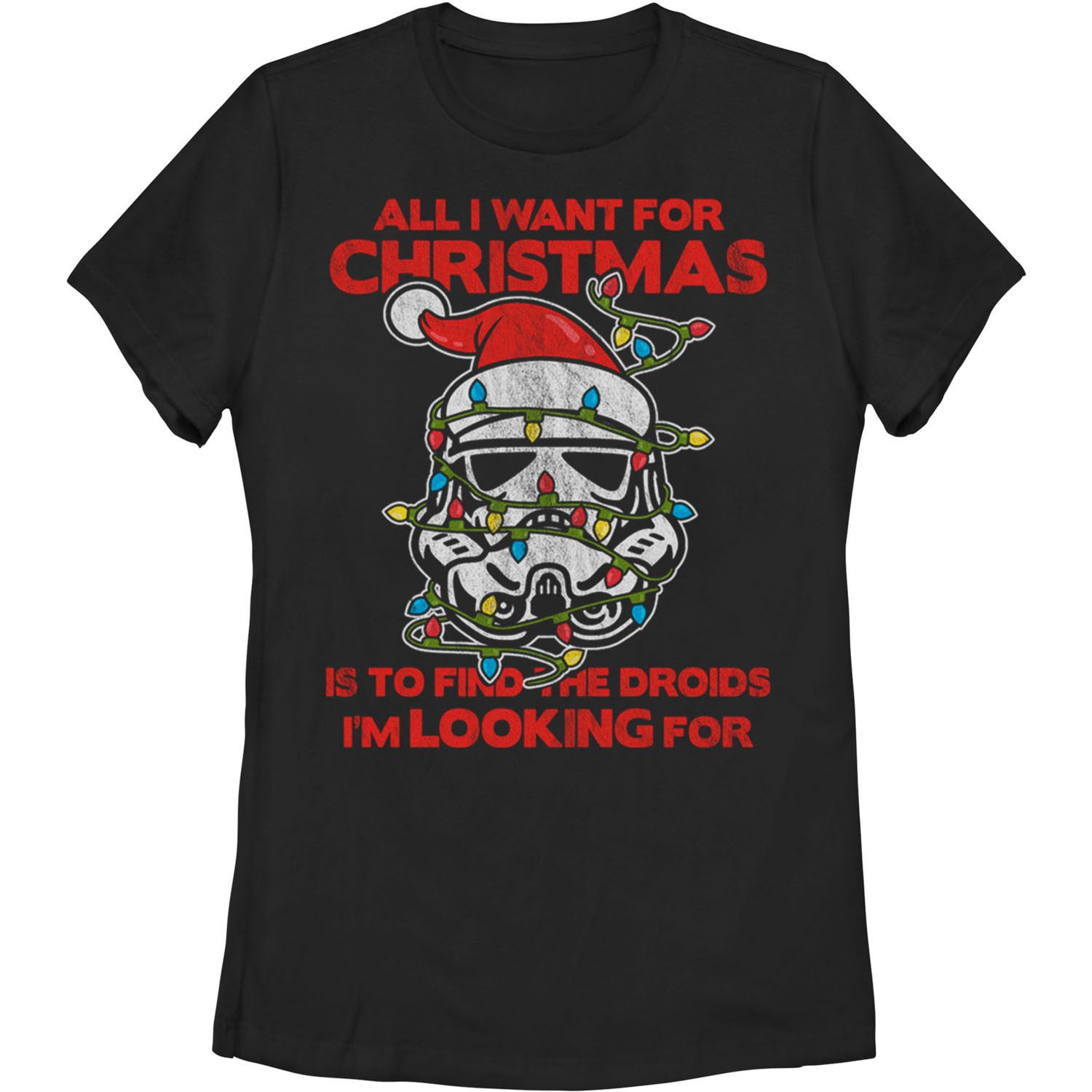 Детская футболка с изображением солдата «Звездные войны» и праздничными огнями Star Wars, черный