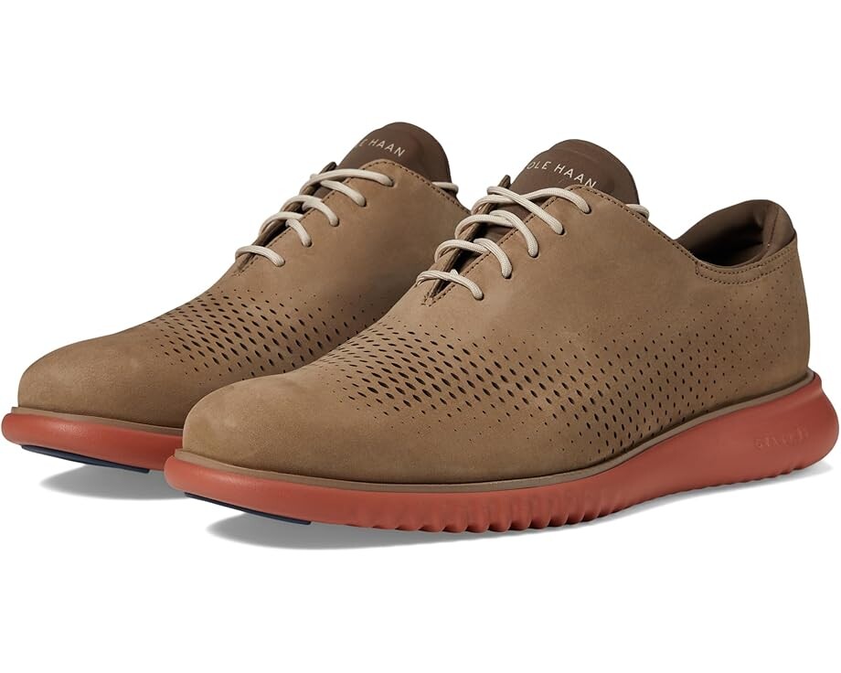 

Оксфорды Cole Haan 2.Zerogrand Laser Wing Tip Oxford Lined, цвет Irish Coffee Nubuck/Redwood