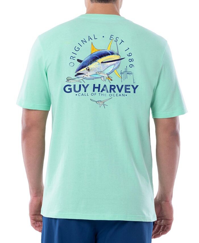 

Мужская футболка с карманом и логотипом Call Of The Ocean Guy Harvey, синий