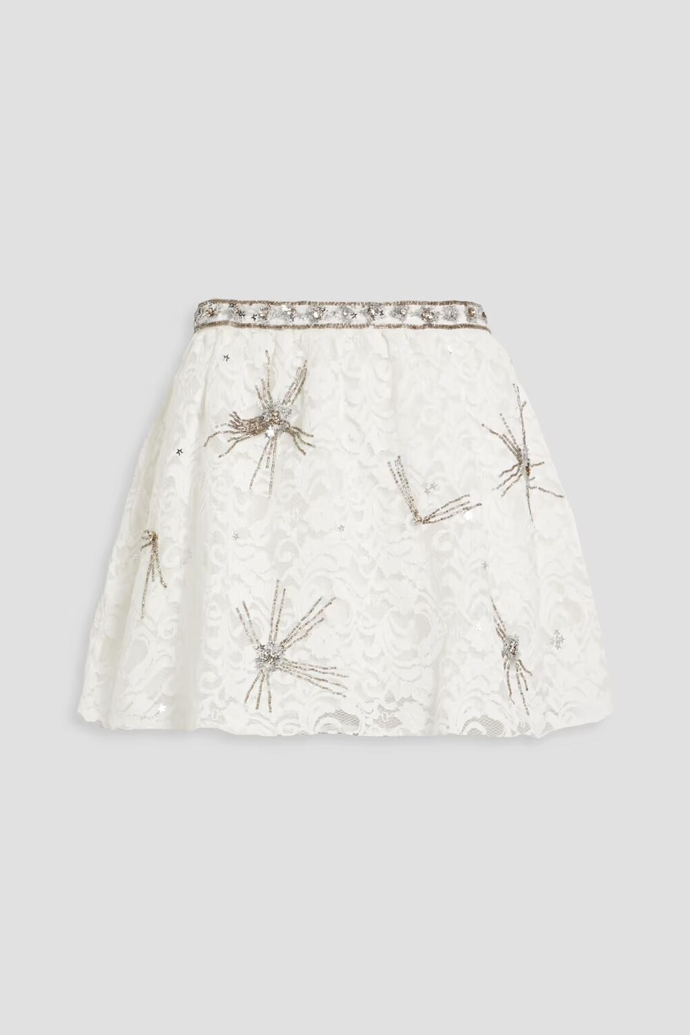 

Мини-юбка Kezia из кружева с декором Loveshackfancy, белый