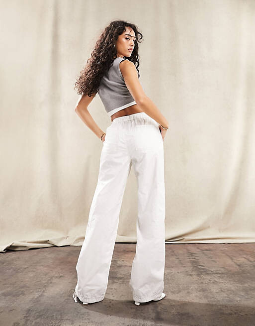 

Белые брюки карго без застежек ASOS DESIGN, Белый